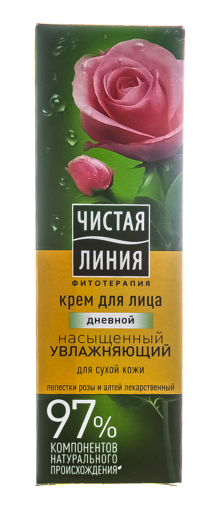 Чистая Линия Крем дневной Увлажняющий для сухой кожи с розой 42 мл (Чистая Линия, )