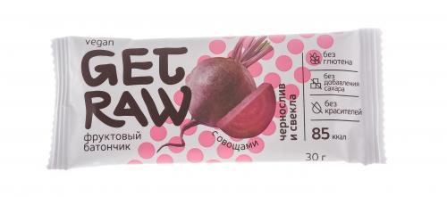 Батончик &quot;Get Raw&quot; фруктовый Чернослив и свекла, 30 г (Леовит, ), фото-2
