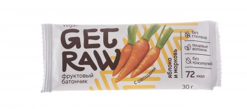 Батончик &quot;Get Raw&quot; фруктовый Яблоко и морковь, 30 г (Леовит, ), фото-2