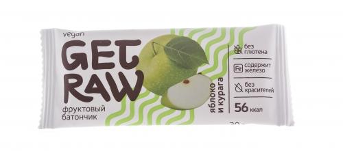 Батончик &quot;Get Raw&quot; фруктовый Яблоко и курага, 30 г (Леовит, ), фото-2