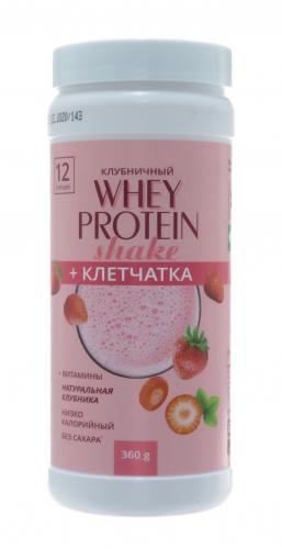 Коктейль протеиновый с клетчаткой и клубникой, 360 г (Функциональные коктейли)