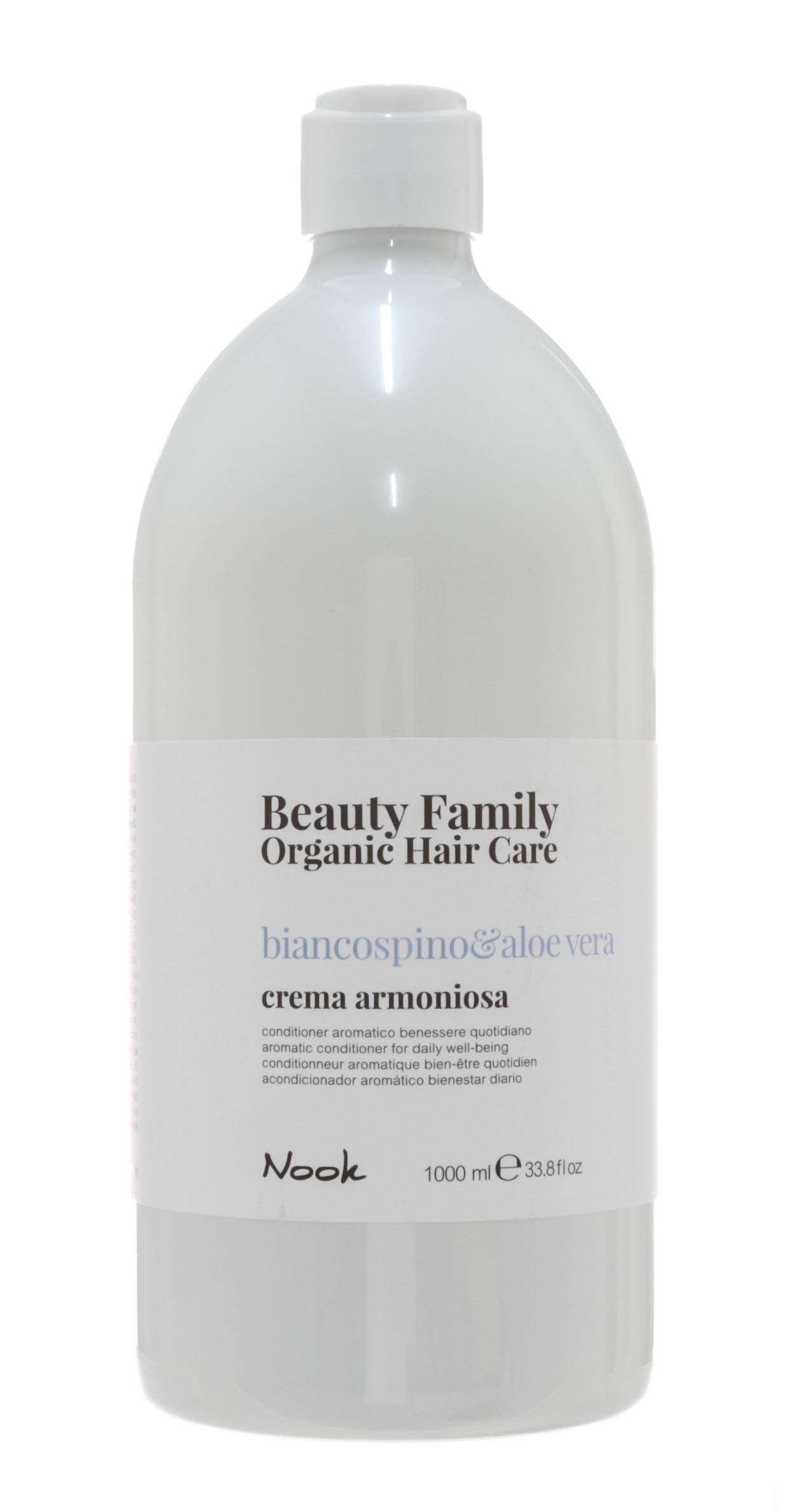 

Nook Крем-кондиционер для ежедневного ухода Crema Armoniosa Biancospino&Aloe Vera, 1000 мл (Nook, Beauty Family)