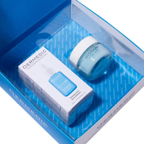 Дермедик Подарочный набор для увлажнения кожи лица Hialuro (сыворотка 30 г + крем-гель 50 г) (Dermedic, Hydrain3), фото-3