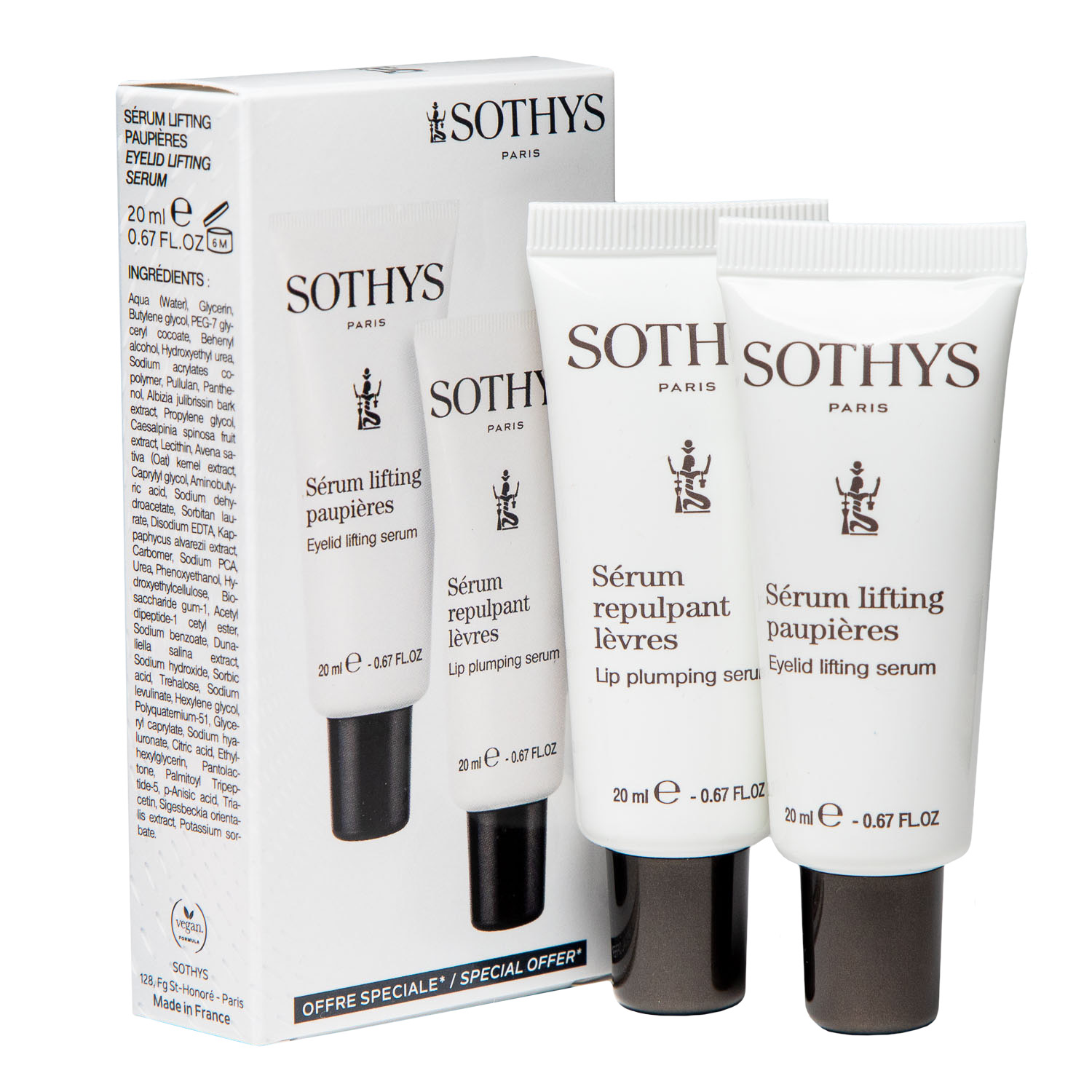 Sothys Paris Промонабор (Anti-age cыворотка для лифтинга век, 20 мл + Anti-age cыворотка для увеличения объема губ, 20 мл) (Sothys Paris, Eye contour line)