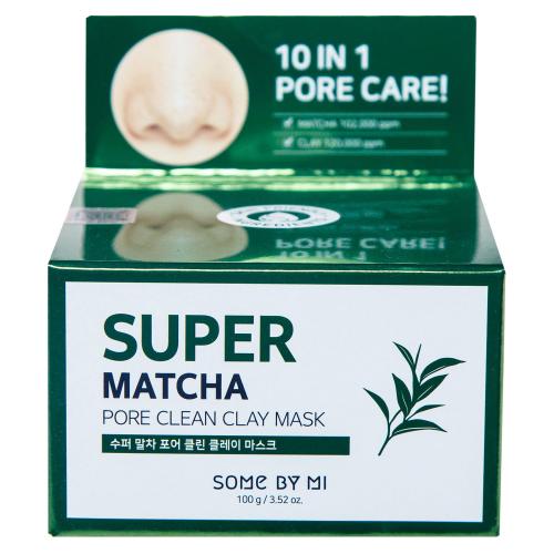 Сам Бай Ми Очищающая глиняная маска с экстрактом чая матча Pore Clean Clay Mask, 100 г (Some By Mi, Super Matcha), фото-2