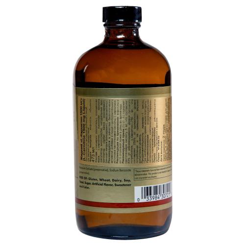 Солгар Жидкий L-Carnitine 1500 мг с натуральным лимонным вкусом, 473 мл (Solgar, Аминокислоты), фото-8