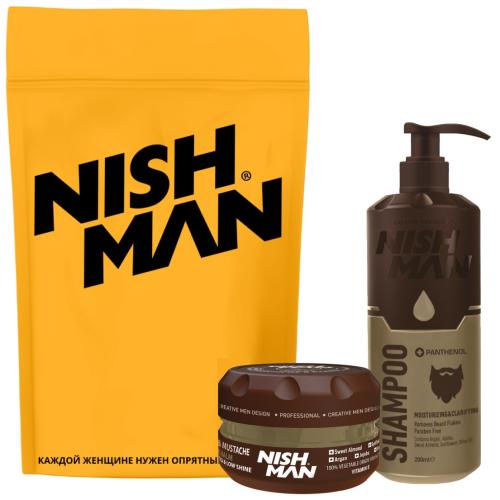 Нишмэн Набор для бороды и усов (шампунь 200 мл + стайлинг 30 мл) (Nishman, Shaving & Care)